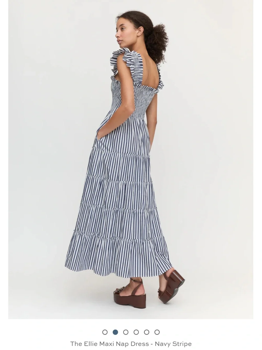 Hill House Home Ellie Maxi Nap Dress in Navy Stripe Large - Picture 2 of 9